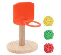 POPETPOP Éducatif pour Perroquet Panier de Basket et Clochette, Jeu D'entraînement pour Oiseaux de Taille Moyenne, Matière Plastique Sûre et Solide, Interactif pour Cage Couleur Aléatoire