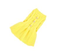 POPETPOP Élégant pour Chien Teckel Animal De Compagnie Robe Pull Chiot Chat Laine Confortable Jaune XS pour Les Occasions