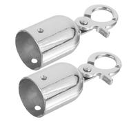 POPETPOP Embouts de Corde Acier Inoxydable Crochet de Fixation Stanchions Butée de Cordon Résistante pour Garde-corps et Système de Contrôle de Foule Petites Finition Argentée