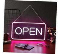 POPETPOP Enseigne LED Open Lumineuse USB Panneau Néon Décoratif Rose et Blanc Commerciale Accrocheuse pour Boutique Luminosité Élevée Montage Mural ou Suspension