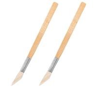 POPETPOP Ensemble 2 Pièces Brunissoir en Agate avec Manche en Bambou, Outil de Polissage et Lissage Bijoux, Taille Compacte pour Gravure et Finition Précise, Adapté aux Créations