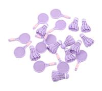 POPETPOP Ensemble 20 Pièces Accessoires Miniatures Badminton Souvenir pour Garçon Et Filles, Volants Et Raquettes Violet, Décorations Ludiques pour Fête Et Loisirs Créatifs