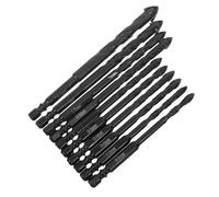 POPETPOP Ensemble de 10 Forets à Béton et Maçonnerie en Alliage Carbure, Tailles Assorties 5-12 Mm, Multi-matériaux pour Verre, Carrelage, Céramique, Bois et Marbre, Coffret Noir, Perçage