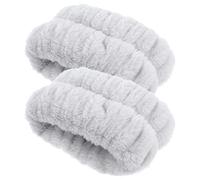 POPETPOP Ensemble de 2 Bracelets Absorbants en Flanelle Légers et Élastiques pour Laver le Visage, Bandeaux Ronds Pratiques pour Spa et Yoga, Accessoires Féminins