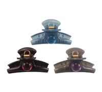 POPETPOP Ensemble de 3 Pinces à Cheveux Transparentes Antidérapantes en Plastique Grandes Pinces Décoratives pour Chignon Couleurs Violet Bleu Rouge Accessoires Légers et Pratiques pour