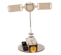POPETPOP Ensemble De 3 Satellite Craft Kit with Moving Parts DIY Wooden Stem Space Science Project for Educational Aerospace Model