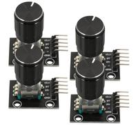 POPETPOP Ensemble De 4 Module Codeur Rotatif Montage Panneau 040 Noir en Métal avec Axe Fileté et Bouton-poussoir pour Contrôle Robotique et Prototypage Facile