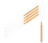 POPETPOP Ensemble de 5 Outils à Perles Manche en Bois et Métal, Aide Filetage Facile, pour Macramé et Perles Longues en Bricolage