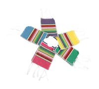POPETPOP Ensemble de 5 Ponchos pour Bouteilles en Coton à Rayures Arc-en-Ciel, Décoration Mexicaine Attrayante pour Fête Cinco de Mayo et Pique-niques