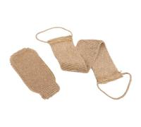 POPETPOP Ensemble de Bain 2 Pièces Exfoliant Corporel Naturel en Sisal Café avec Moufles et Bande Double Face pour Gommage la Salle de Sport ou Hôtel