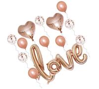 POPETPOP Ensemble de Ballons Décoration de Mariage 12 Pouces Latex Perlé Rose Dorado 5 Pcs 12 Pouces Ballons Confettis 5 Pcs Cœur Love 108 CM pour Fête Saint-Valentin et Demande en Mariage