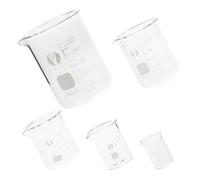 POPETPOP Ensemble de Béchers Gradués en Verre - Verre Résistant la Chaleur, Graduation Précise, Profil Bas - Verrerie de Laboratoire pour Usage Scientifique, Scolaire et Domestique