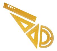 POPETPOP Ensemble de Règles en Métal 4 Pièces en Alliage D'aluminium Trou, Portable Projets de Dessin et Mesure à L'école pour Étudiants