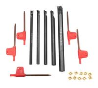 POPETPOP Ensemble D'outils de Tournage Cnc 1 Set Barre D'alésage Clcr en Acier 6-12 Mm, 10 Inserts Ccmt0602 et 5 Clés pour Usinage Précis sur Tour Métal