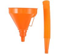 POPETPOP Entonnoir Plastique Orange avec Filtre Fin et Tuyau Flexible pour Transfert Rapide de Carburant Camion Voiture Bateau Entonnoir Large Ouverture pour Huile et Gaz Facilitant le