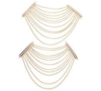 POPETPOP Épaulettes à Franges Vintage Faites Main Chaînes et Pompons 1 Paire D’Accessoires Vestimentaires Rétro pour Vêtements et Costumes Décoration Élégante pour Fêtes et Mariages