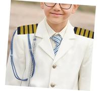 POPETPOP Épaulettes Dorées Barres pour Costume de Scène Garçon Fille Accessoires Uniformes de Capitaine Insignes Autorité pour Cosplay et Événements