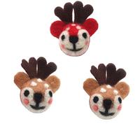 POPETPOP Épingle pour Vêtements en Feutre 3 Pièces, Forme Cerf Cartoon, Décoration DIY Confortable pour Fête de Noël et Soirées Déguisées Couleur Aléatoire