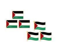POPETPOP Épingles à Vêtements en Alliage 6pcs Forme Drapeau National Palestine, Épingles Solides et Décoratives pour Costume, Accessoires Patriotiques pour Hommes