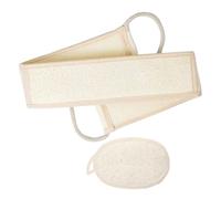 POPETPOP Éponge Exfoliante Naturelle Loofah 2pcs Réutilisable Sangle Dorsale, Exfoliant Corporel pour Hommes et Femmes, Nettoyage Profond du Dos