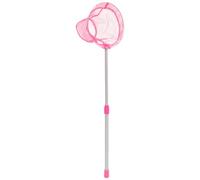 POPETPOP Épuisette Rétractable pour Garçon Fille Perche, Filet Rose Léger | Alliage D’aluminium et Nylon, Maille Fine, Manche Détachable Antidérapant, pour Camping et Bassin
