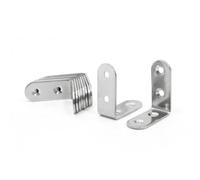 POPETPOP Équerre Argentée en Métal 90 Degrés 40 Mm 4 Trous, Installation Facile, Pack de 5 Pièces pour Usage Industriel et Domestique