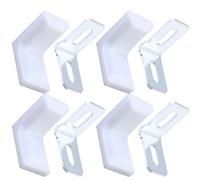 POPETPOP Équerres D'angle Droit Support Angle Fixe Robuste 28 Pièces en Plastique Blanc Renfort Pratique pour Meubles pour Chaises et Bureaux à Domicile