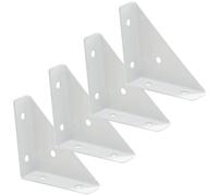 POPETPOP Équerres Triangulaires en Fer Blanc 4pcs pour Montage sur Étagère et Renfort Angle, Support Portable Renforçant Meubles en Bois pour Salon et Extérieur