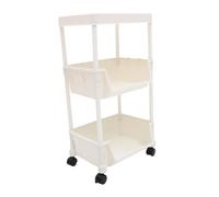 POPETPOP Étagère à roulettes Mobile Niveaux Blanc Chariot de Rangement Multi-Usage pour Maison Bibliothèque Déplaçable avec Structure Stable et Capacité Importante