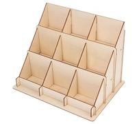 POPETPOP Étagère Bois de Présentation pour Cartes Support Mural ou Bureau pour Cartes de Visite Postales Stickers Rangement Solide et Élégant pour Commerce Bureau Artisanat