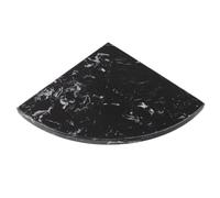 POPETPOP Étagère D’Angle Flottante en Marbre Noir à Trois Niveaux Murale | Support Métal, Surface Imperméable, pour Murs Carrelés, Coins Humides, Jardinières et Pots
