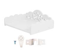 POPETPOP Étagère de Rangement Mural en Blanc Petit Modèle Organisateur Creux Support Décoratif pour Plantes et Objets Divers Installation Facile pour Salon et Bureau