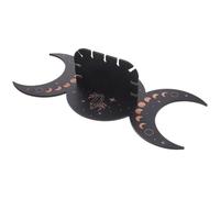 POPETPOP Étagère Murale Bohème Bois avec Support Cristal pour Décoration Intérieure Présentoir Lune Sculpté pour Bijoux et Bougies Rangement Stable pour Salon Bureau