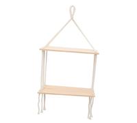 POPETPOP Étagère Murale Corde de Coton Étagère de Rangement Décorative à Suspendre Style Bohémien Double Couche pour Salon et Bureau Décoration Murale Coton
