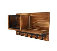 POPETPOP Étagère Murale Décorative et Rack de Rangement Multifonctionnel pour Salon Cuisine et Salle de Bain Noir et Marron Support de Stockage Pratique pour Espace Organisé