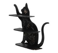 POPETPOP Étagère Murale en Bois Forme Chat Porte-Cristaux Décoratif Bohème Rustique Étagère Flottante Vintage pour Objets Spirituels Décoration Murale Salon Bureau 1 Pièce