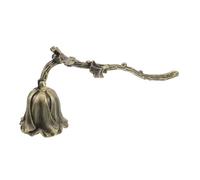 POPETPOP Éteignoir à Bougie Floral en Métal Vintage Extincteur à Mèche avec Long Manche Accessoire Décoratif pour Bougies Chauffe-Plat Sécurité Anti-Cire Finition Cuivre Ancien Usage