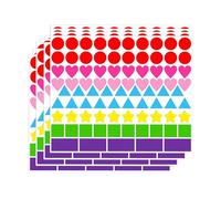POPETPOP Étiquettes à Code Couleur Multi-formes Autocollantes pour Bocaux et Contenants Alimentaires, Surface Écrivable, Adhésif Pvc, Lot de 50 Feuilles pour Organisation Bureau