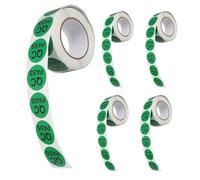 POPETPOP Étiquettes Autocollantes Rondes Contrôle Qualité, 5 Rouleaux de 500 Pièces, Adhésives Résistantes pour Inspection Produit, Gestion des Stocks et Validation Industrielle, Marquage