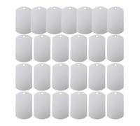 POPETPOP Étiquettes d'Identification pour Chiens et Bovins, Lot de 25 Plaques Métalliques en Aluminium 50X30 MM, Conçues pour Identification Solide Lors des Sorties en Extérieur