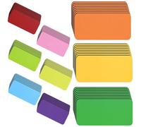 POPETPOP Étiquettes Magnétiques Effaçables à Sec 54 Pièces, Autocollants Réutilisables pour Tableau Blanc et Réfrigérateur, Couleur Multicolore, Étiquettes Nominatives Pratiques