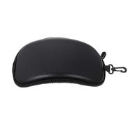 POPETPOP Étui à Lunettes de Ski en Cuir Noir, Forme Arc Rigide, Étanche et Résistant Compression, Fermeture Éclair Sécurisée, Boîtier Compact et Léger pour Protection et Transport