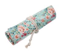 POPETPOP Étui à Stylos Grosse Capacité en Toile Motif Floral, Pochette à Crayons Enroulable Portable et Pratique, pour Écrire et Transporter Facilement