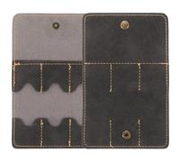 POPETPOP Étui de Rangement pour Médiators Guitare 2 Pièces en Cuir PU Noir Mat, Portefeuille Compact et Portable pour Médiators de Guitare, Ukulélé et Basse, Accessoire Pratique