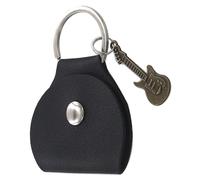 POPETPOP Étui Porte-médiators Guitare Cuir PU avec Porte-clés Pratique Sac de Rangement Portable pour Plectres Lot Pendentif Vintage Organiseur Compact pour Guitaristes