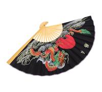 POPETPOP Éventail Pliant Décoratif Mural Chinois 05X09 M Grand Format Noir Dragon à Suspendre Murale pour Décoration Maison Accessoires Photo et Scènes de Mariage Décor Stylé et