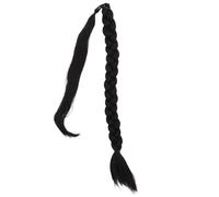 POPETPOP Extension de Queue de Cheval Confortable Tressée Synthétique en Soie Haute Température Noire et Réaliste, pour Mariage ou Concert Chez Femmes et Filles