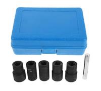 POPETPOP Extracteur d'Écrous Endommagés 6 Pièces - Kit d'Extracteurs de Vis Cassées et Boulons Arrondis - Douilles Métriques 17Mm 19Mm 21Mm 22Mm 24Mm - Outils pour Atelier Automobile