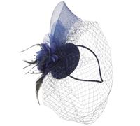 POPETPOP Fascinator Femme Maille avec Plumes pour Tea Party Accessoire Élégant pour Mariage Cosplay et Photographie Headband Vintage