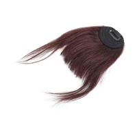 POPETPOP Fausse Frange Clip Cheveux Naturels Souple et Extension Couleur Profonde Marron Style Naturel et Volumineux Accessoire Mode